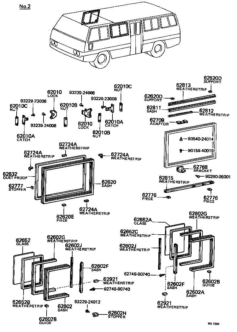 62010-90740 LOCK ASSY, SIDE WINDOW product image