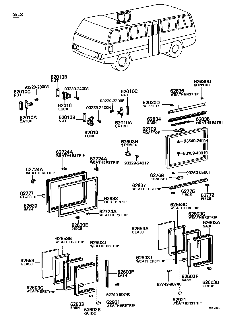 62010-90740 LOCK ASSY, SIDE WINDOW product image