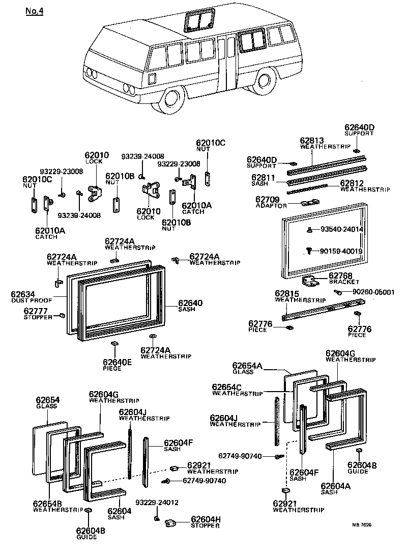 62010-90740 LOCK ASSY, SIDE WINDOW product image