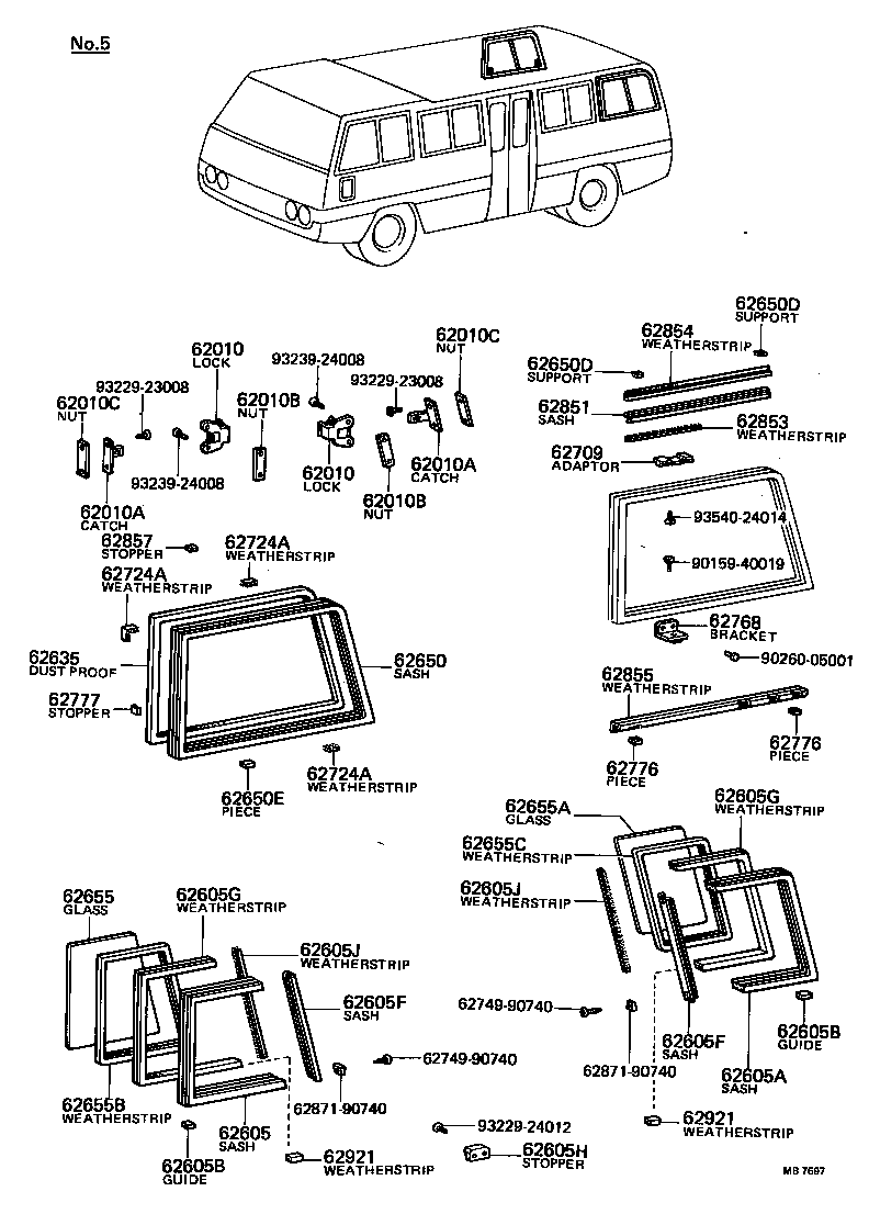 62010-90740 LOCK ASSY, SIDE WINDOW product image