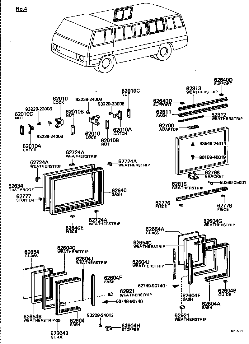 62010-90740 LOCK ASSY, SIDE WINDOW product image