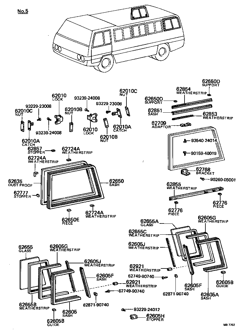 62010-90740 LOCK ASSY, SIDE WINDOW product image