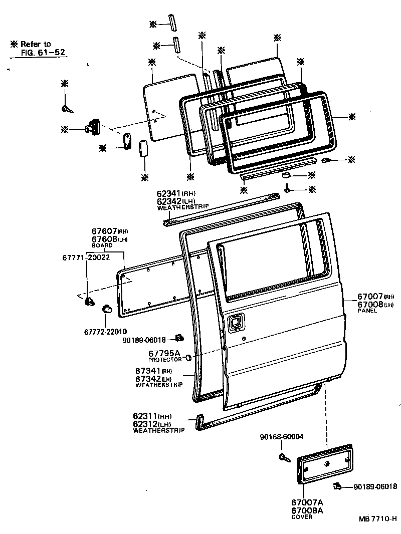 67003-95400 PANEL SUB-ASSY, REAR DOOR, RH product image