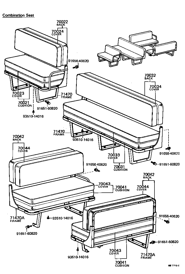 71072-95433 COVER ASSY, NO.1 SEAT CUSHION product image