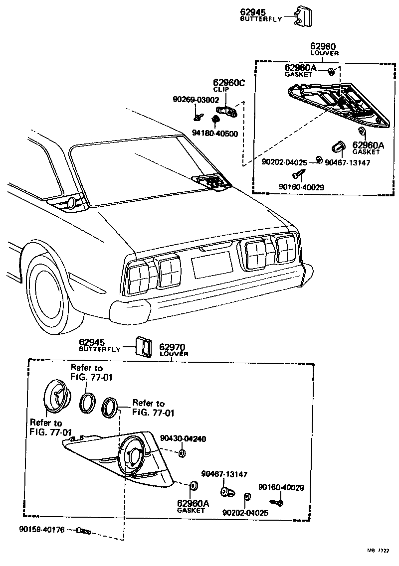 62906-29045 LOUVER ASSY, ROOF SIDE VENT, LH product image