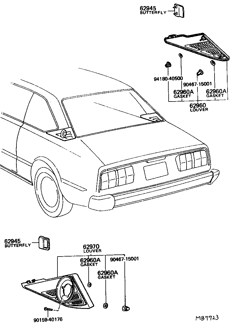 62906-29045 LOUVER ASSY, ROOF SIDE VENT, LH product image