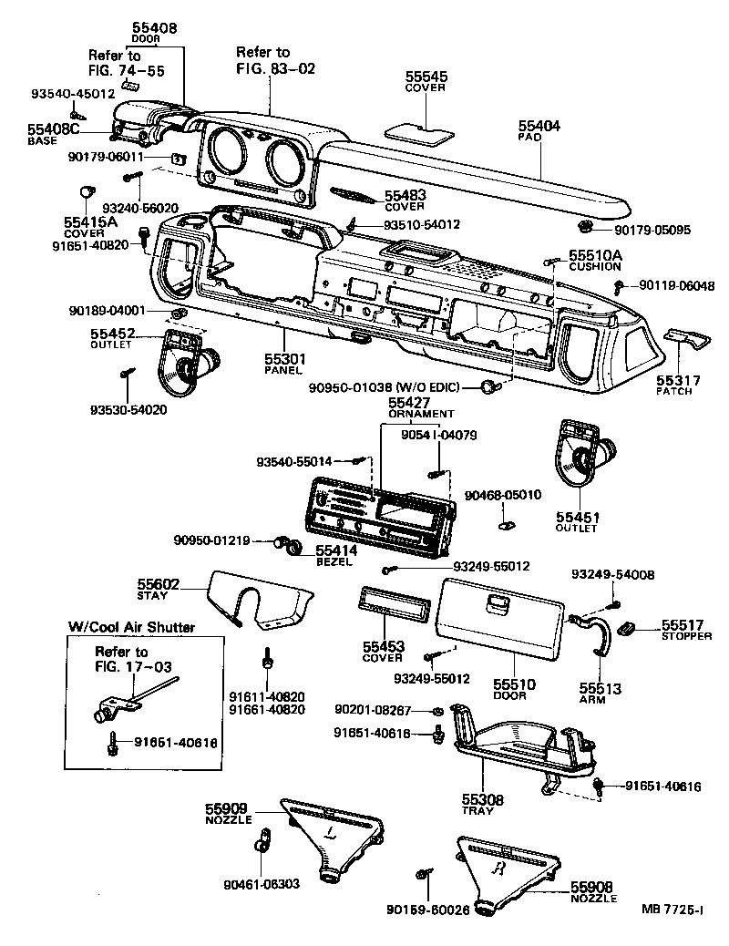 55331-95401 BRACE, INSTRUMENT PANEL, NO.1 product image