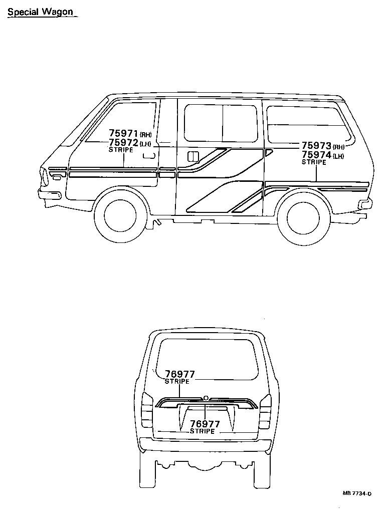 75976-87010 STRIPE, SIDE, LH NO.2(FOR LOWER) product image