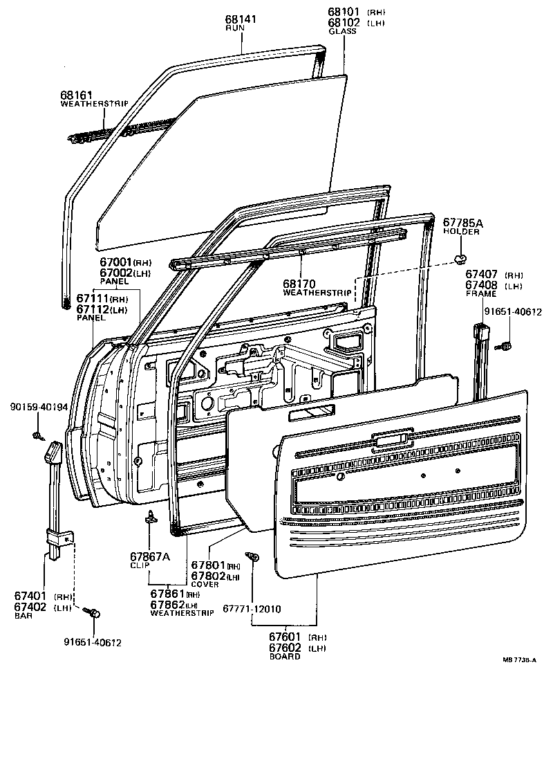 67002-12331 PANEL SUB-ASSY, FRONT DOOR, LH product image