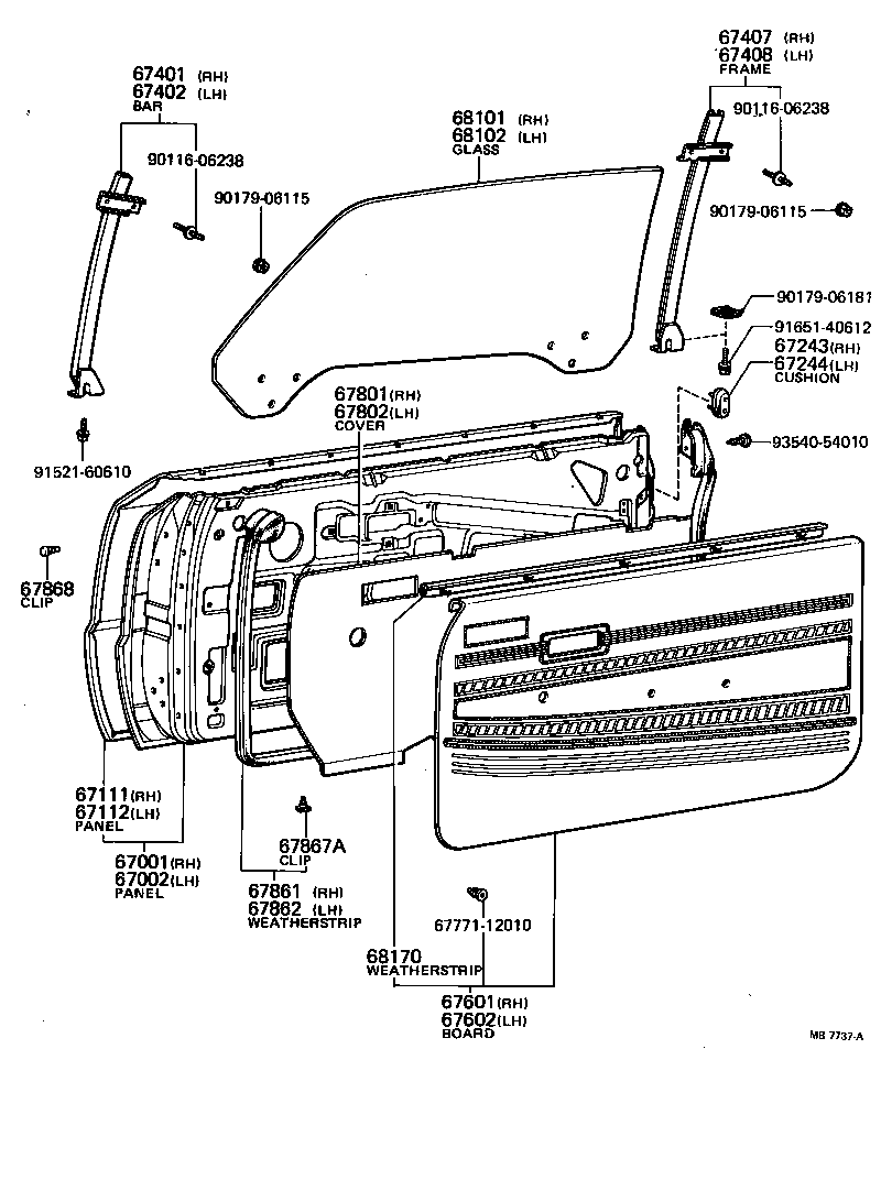 67002-12331 PANEL SUB-ASSY, FRONT DOOR, LH product image
