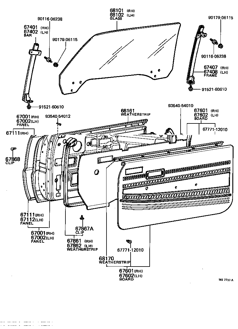 67002-12331 PANEL SUB-ASSY, FRONT DOOR, LH product image