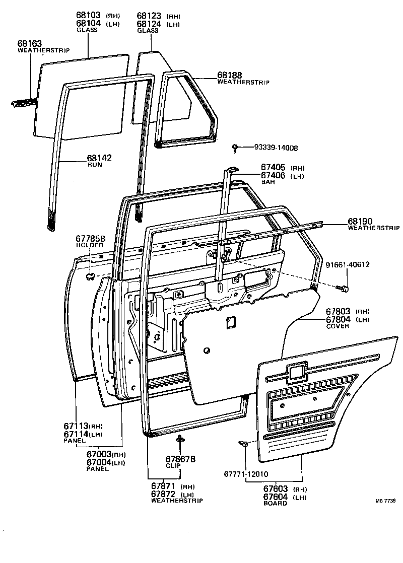 67003-13080 PANEL SUB-ASSY, REAR DOOR, RH product image