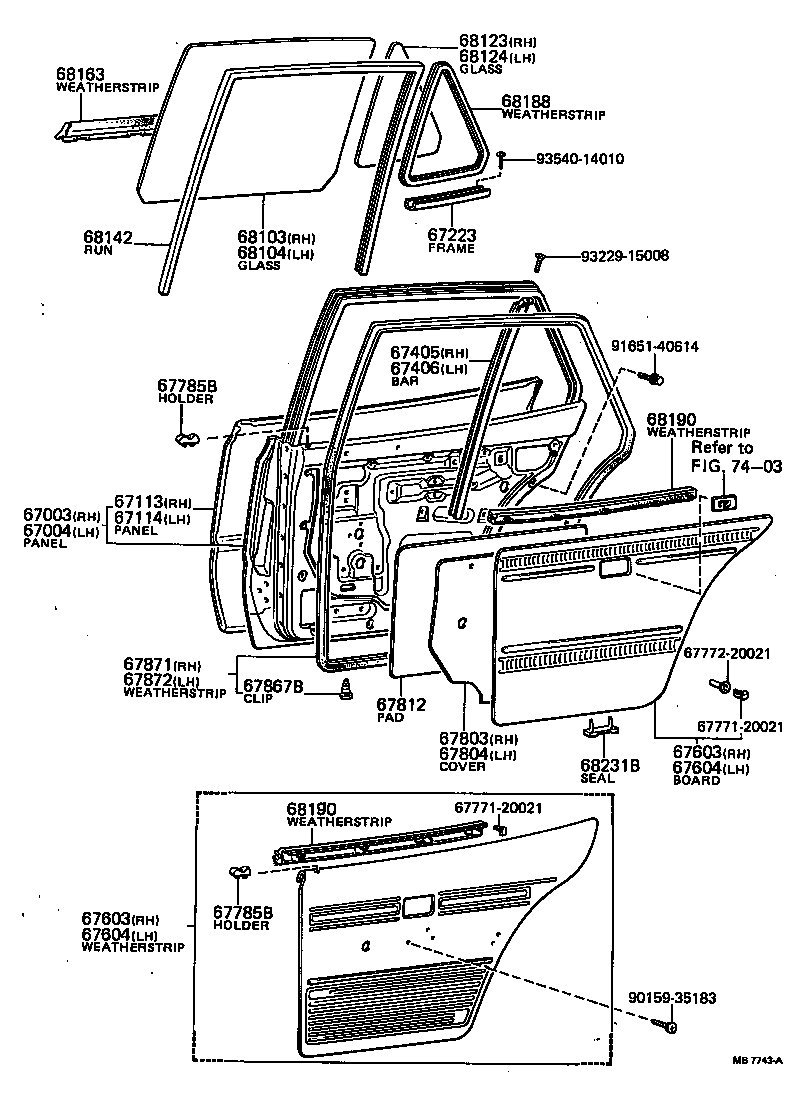 67004-21030 PANEL SUB-ASSY, REAR DOOR, LH product image