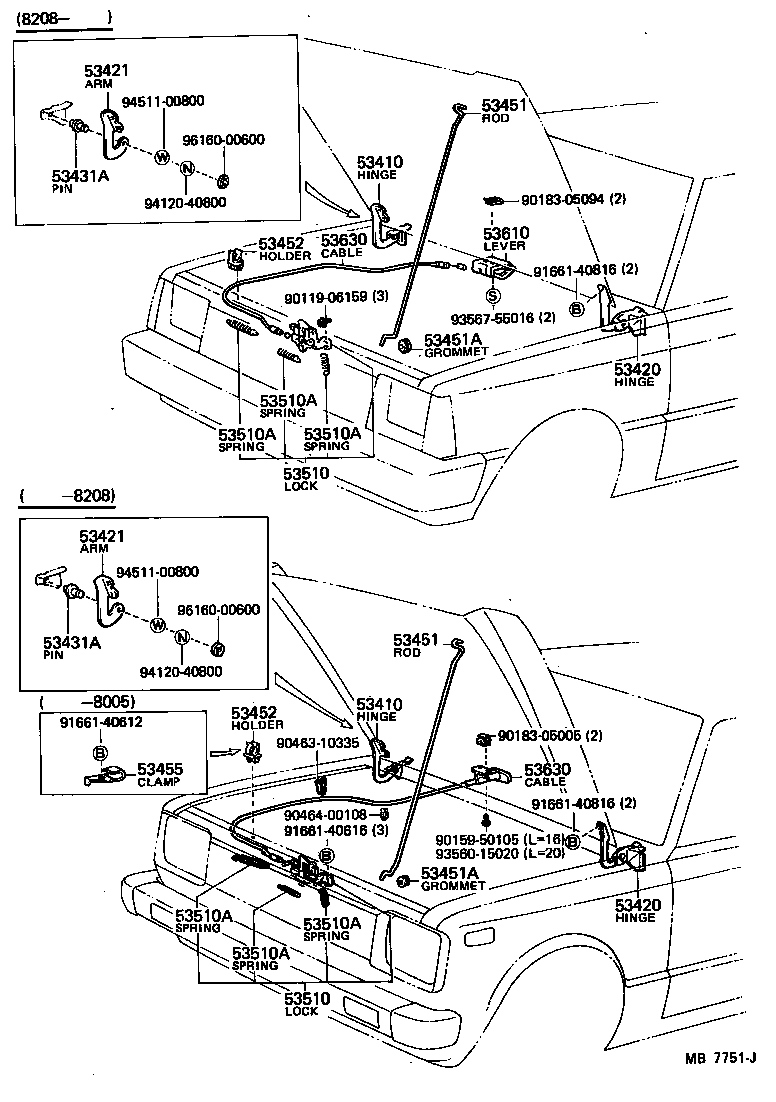 53402-10020 HINGE ASSY, HOOD, LH product image