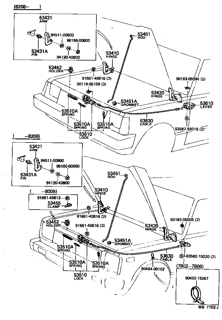 53402-10020 HINGE ASSY, HOOD, LH product image