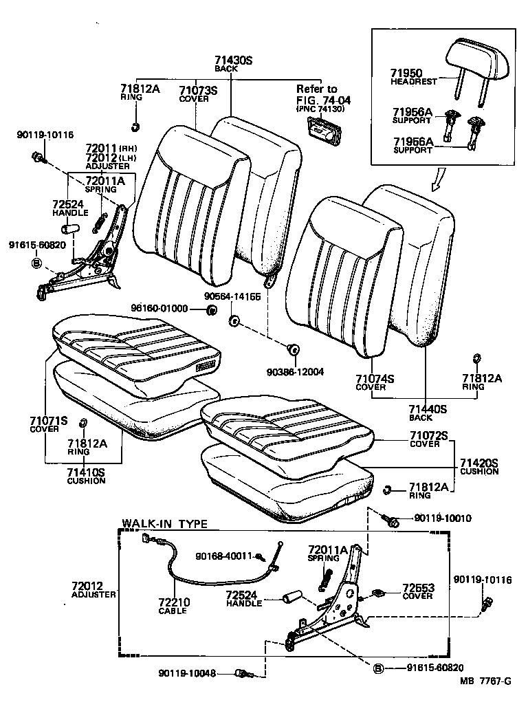 71073-10243 COVER, FRONT SEAT BACK, RH(FOR SEPARATE TYPE) product image