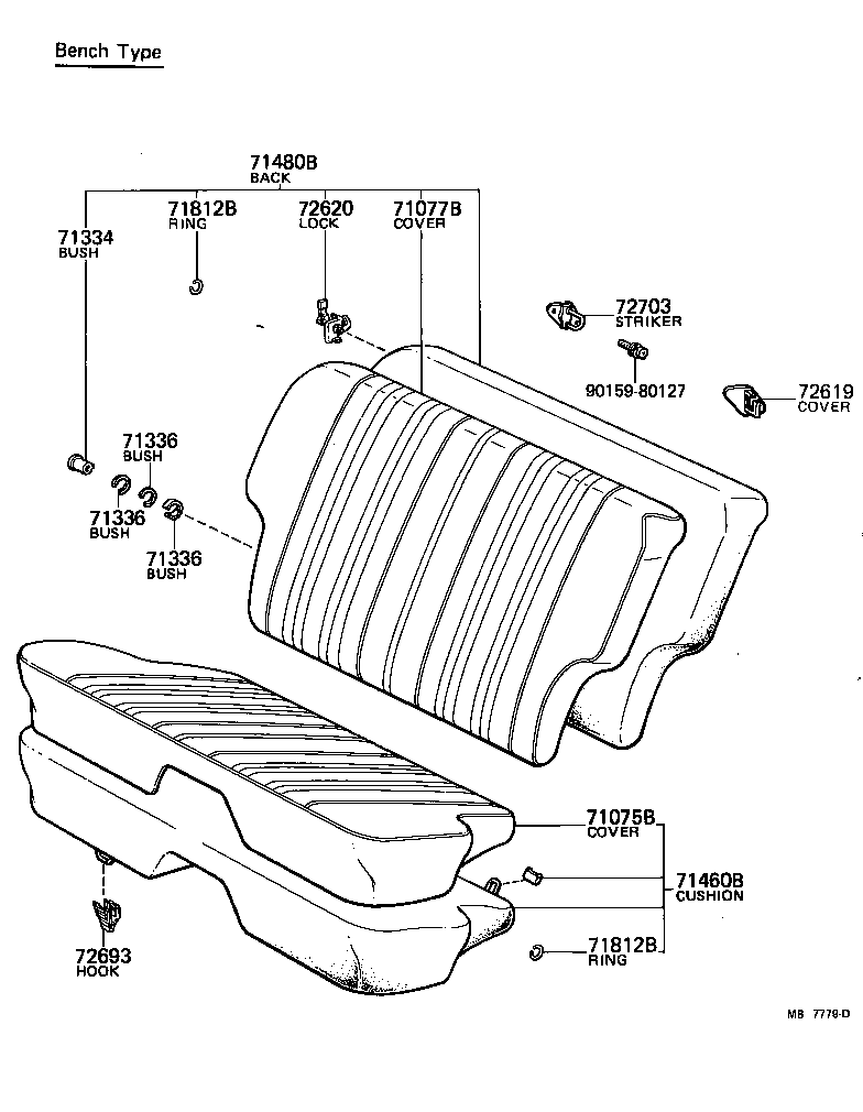 71202-10032 PANEL SUB-ASSY, REAR SEAT BACK product image