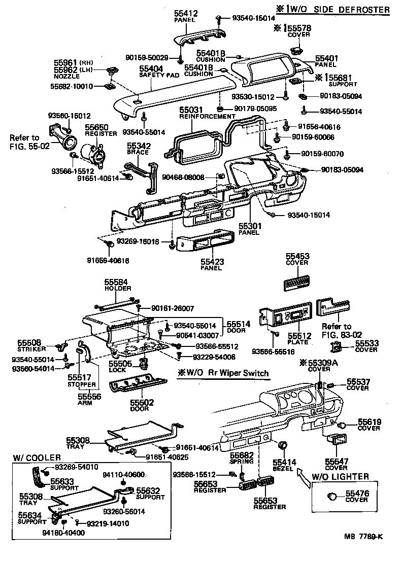 55063-10010 REGISTER, INSTRUMENT PANEL, NO.3 product image