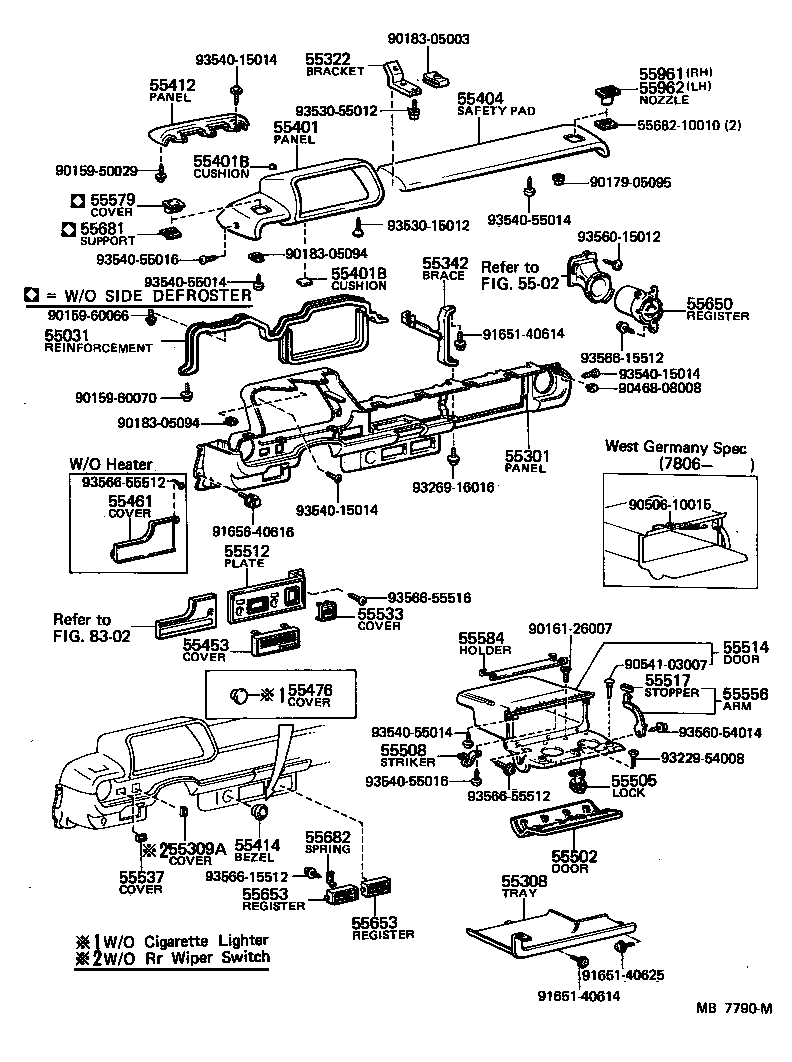 55443-10040 GARNISH, INSTRUMENT PANEL, CENTER product image