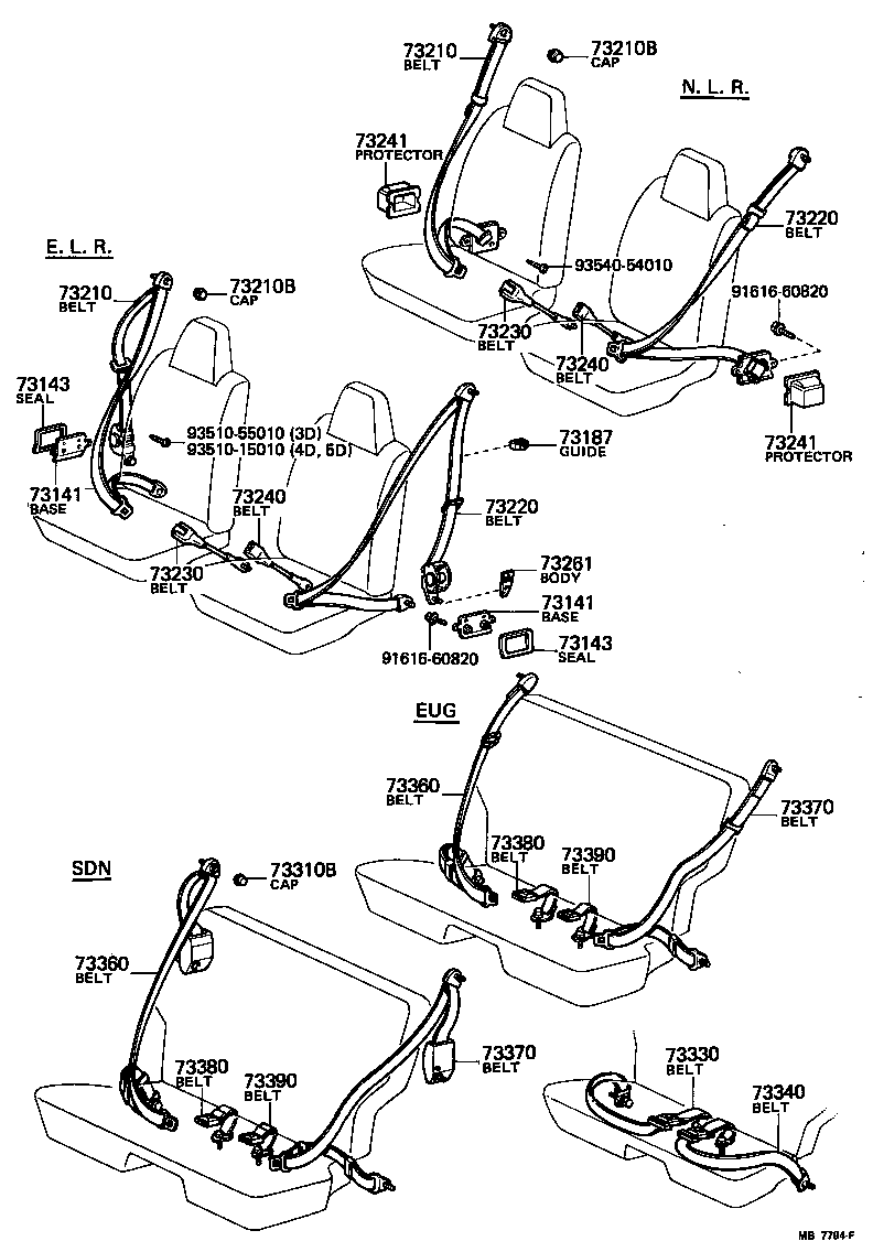73230-10132-36 BELT ASSY, FRONT SEAT INNER, RH product image