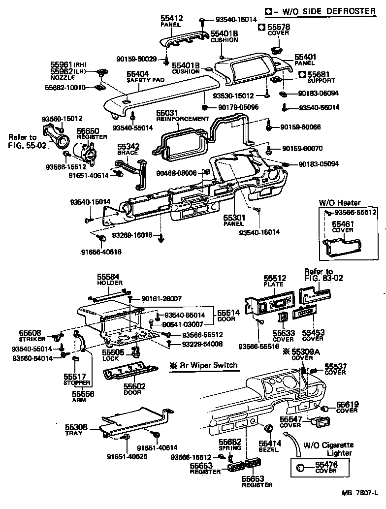 55443-10040 GARNISH, INSTRUMENT PANEL, CENTER product image