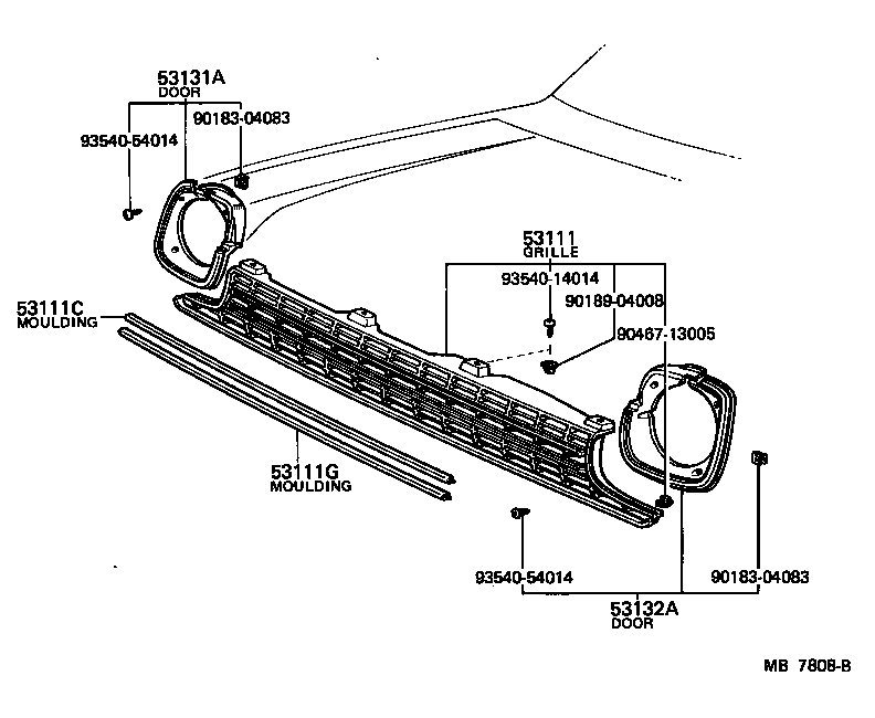 53111-19476 GRILLE, RADIATOR product image
