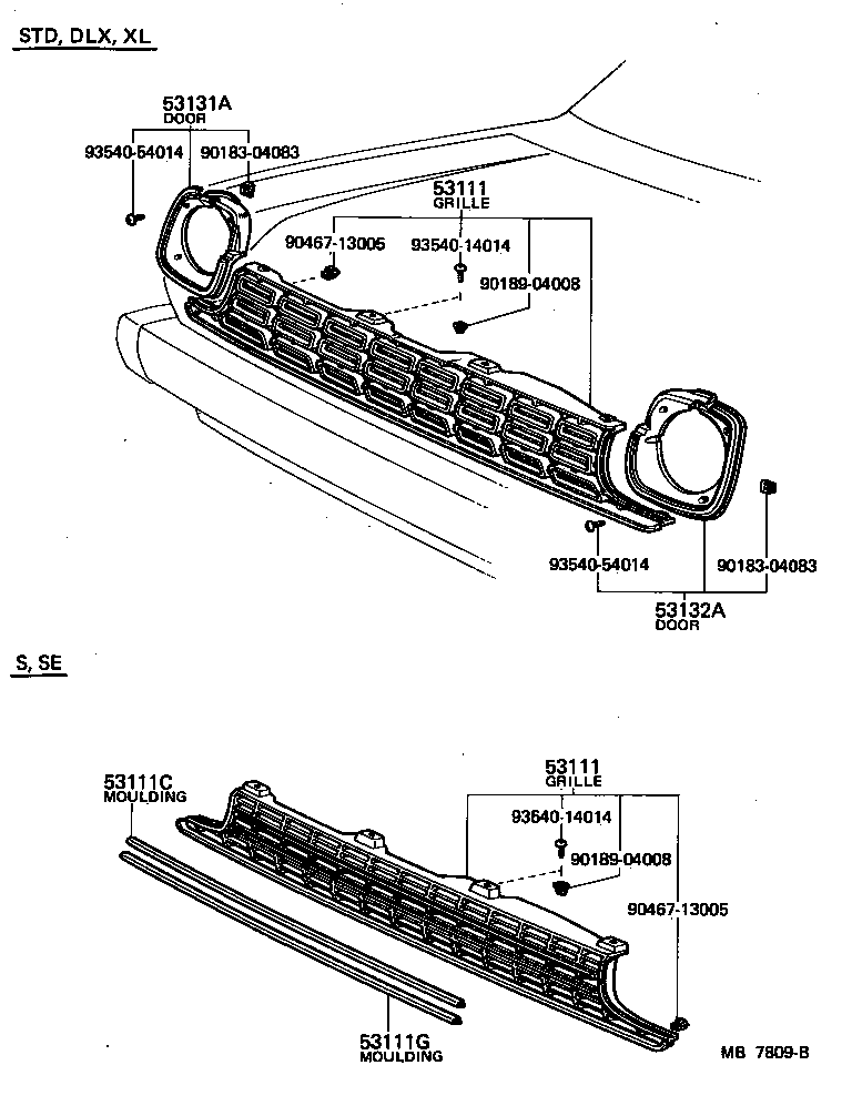 53111-19485 GRILLE, RADIATOR product image