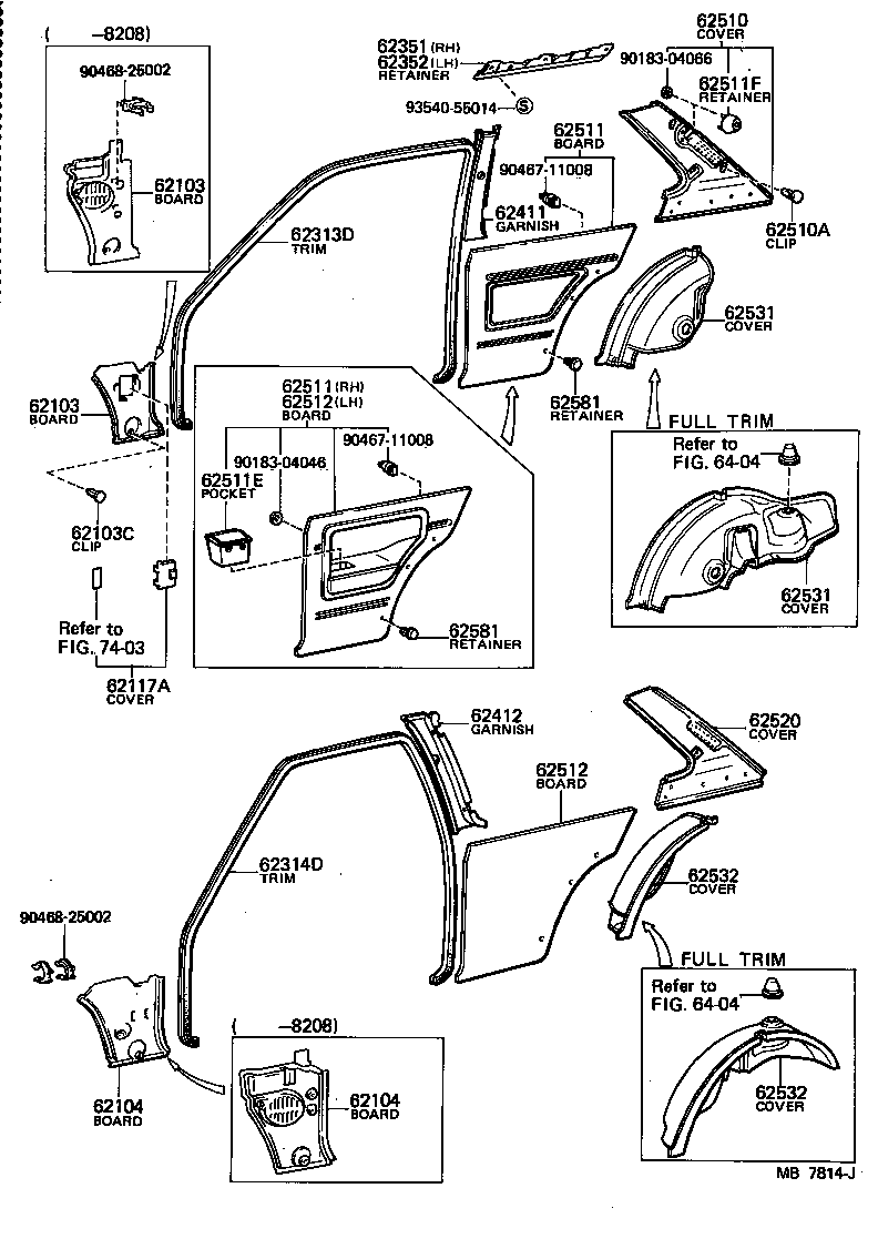 62520-10130-01 BOARD, QUARTER INSIDE TRIM, LH product image