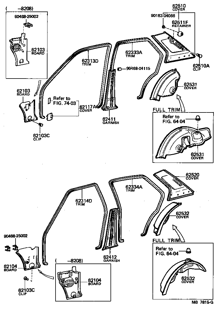 62520-10130-01 BOARD, QUARTER INSIDE TRIM, LH product image