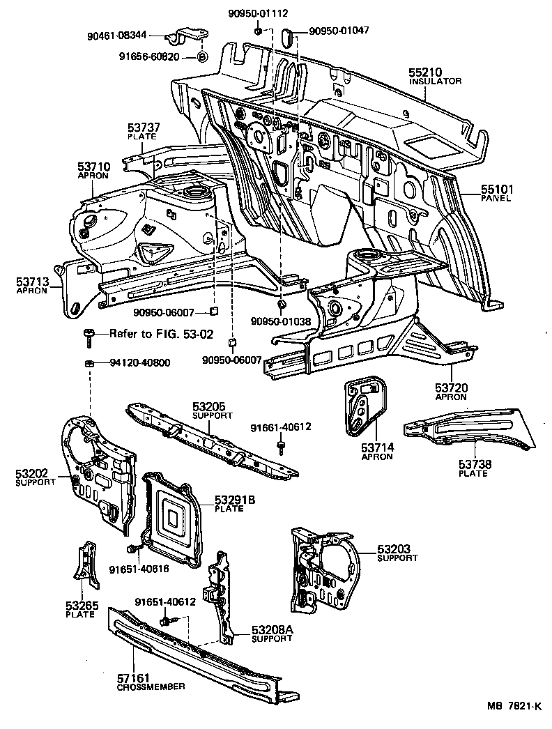 53702-10909 APRON SUB-ASSY, FRONT FENDER, LH product image