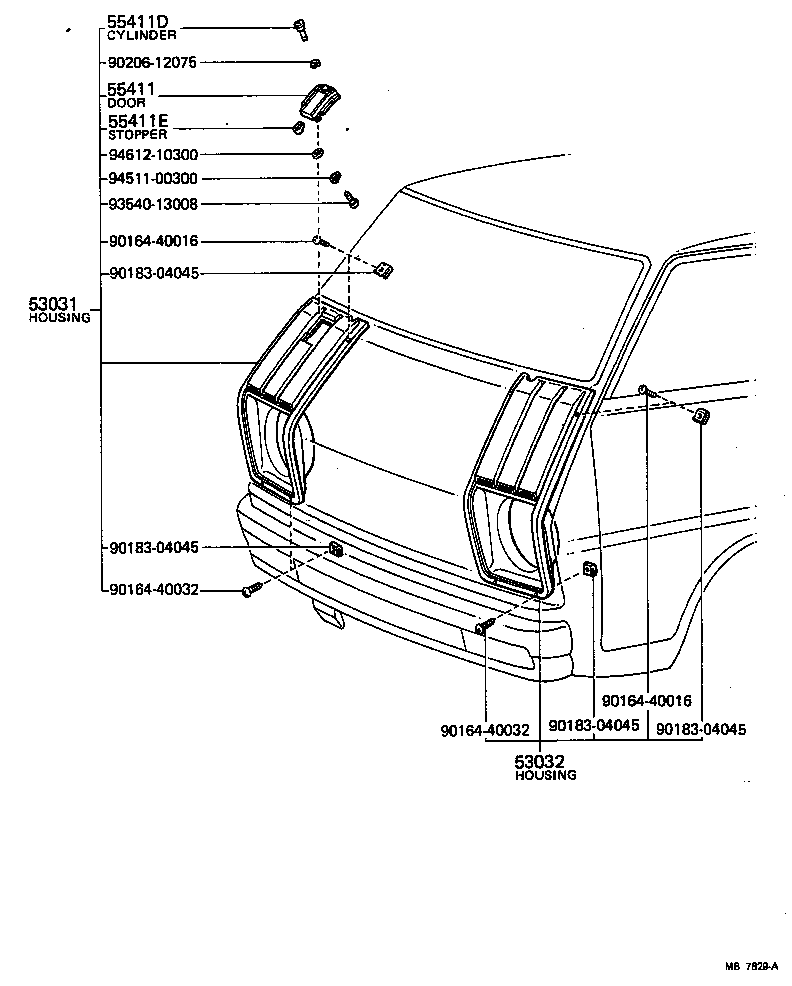 55413-95701 CYLINDER, RESERVOIR SERVICE HOLE COVER LOCK product image
