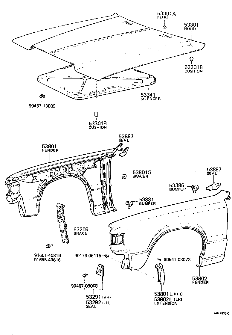 53801-30381 FENDER SUB-ASSY, FRONT RH product image