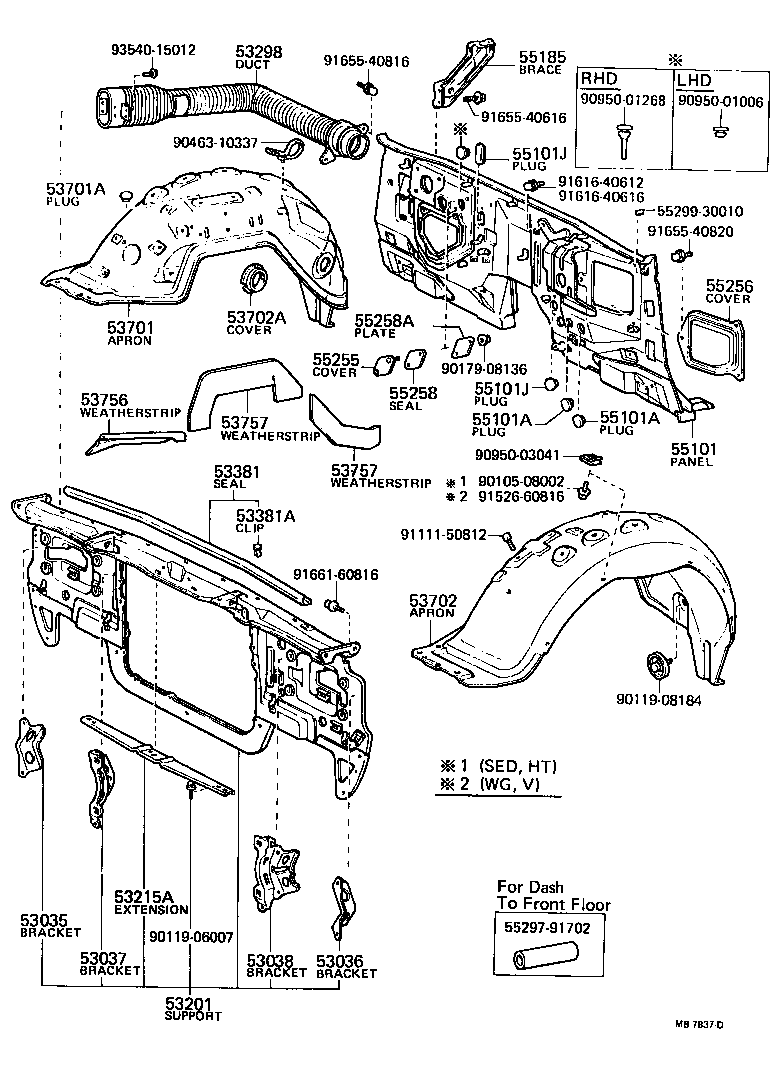 53701-30901 APRON SUB-ASSY, FRONT FENDER, RH product image