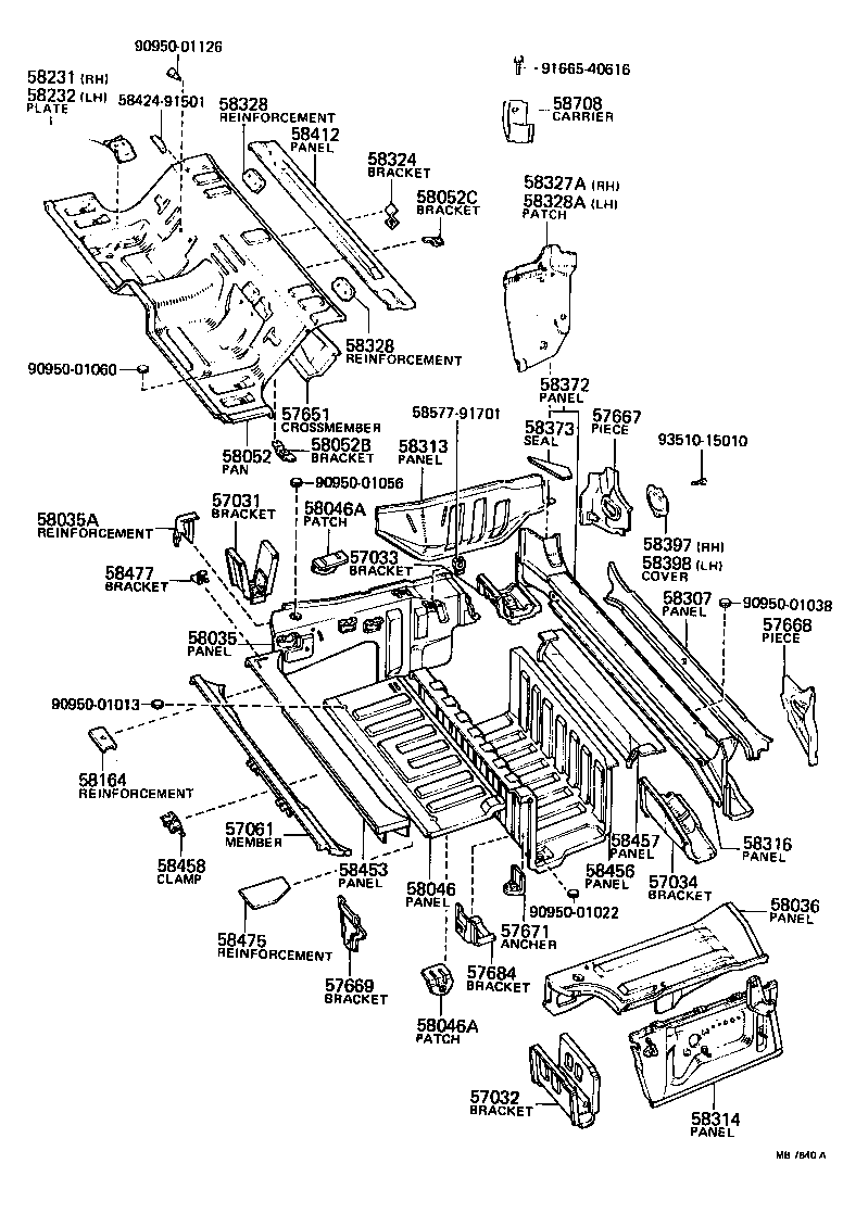57068-91702 PANEL, REAR FLOOR SIDE, LH product image