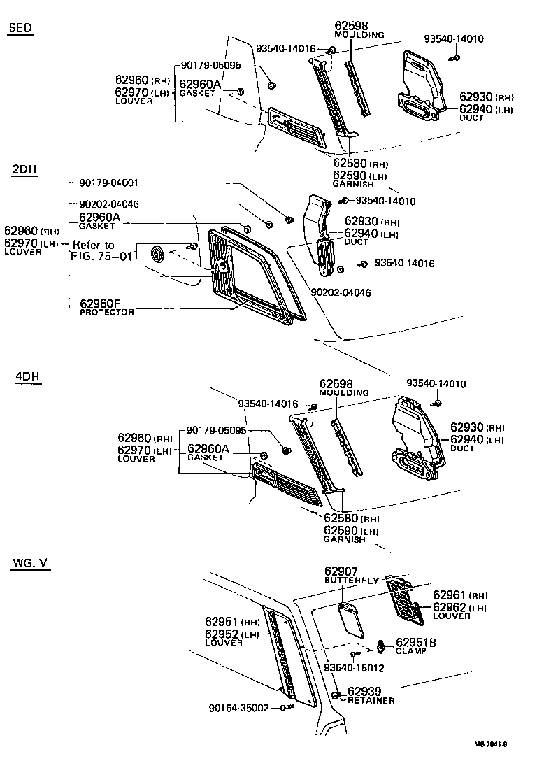 62952-39015 LOUVER ASSY, ROOF SIDE VENT, LH product image