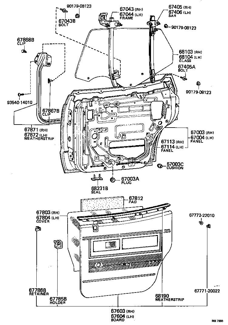 67003-30100 PANEL SUB-ASSY, REAR DOOR, RH product image