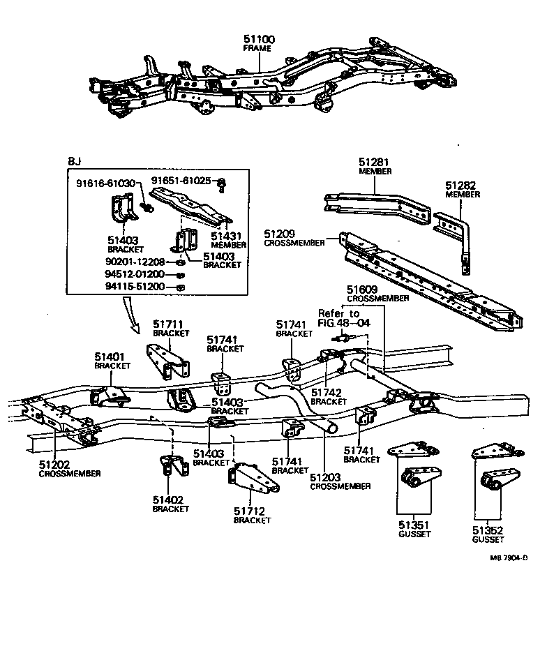 Toyota 51202-60041 CROSSMEMBER SUB-ASSY, FRAME, NO.2