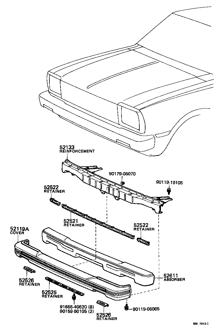 Toyota 52611-16021 ABSORBER, FRONT BUMPER ENERGY