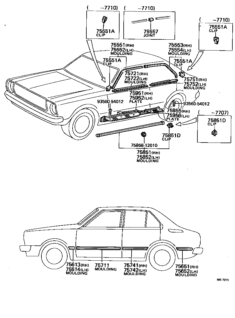 75654-12060 MOULDING, QUARTER, OUTSIDE LH product image