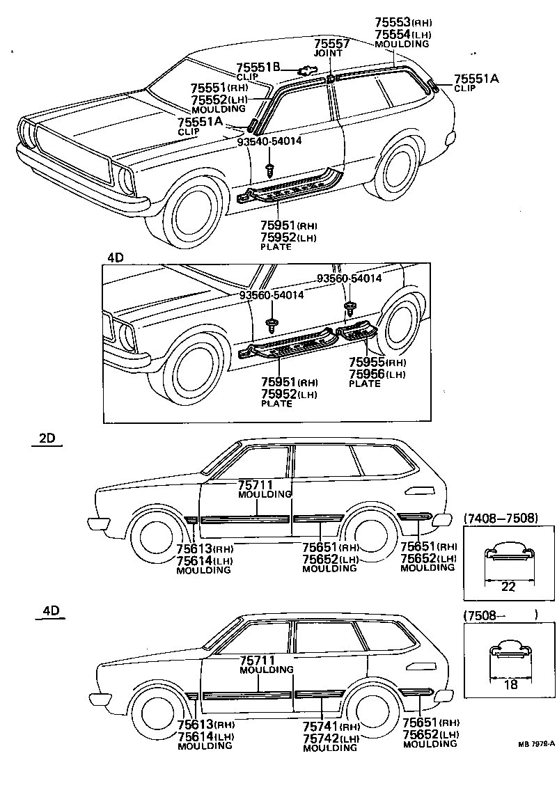 75654-12060 MOULDING, QUARTER, OUTSIDE LH product image