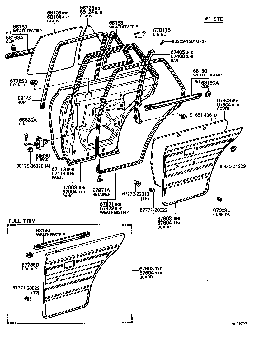 67003-15020 PANEL SUB-ASSY, REAR DOOR, RH product image