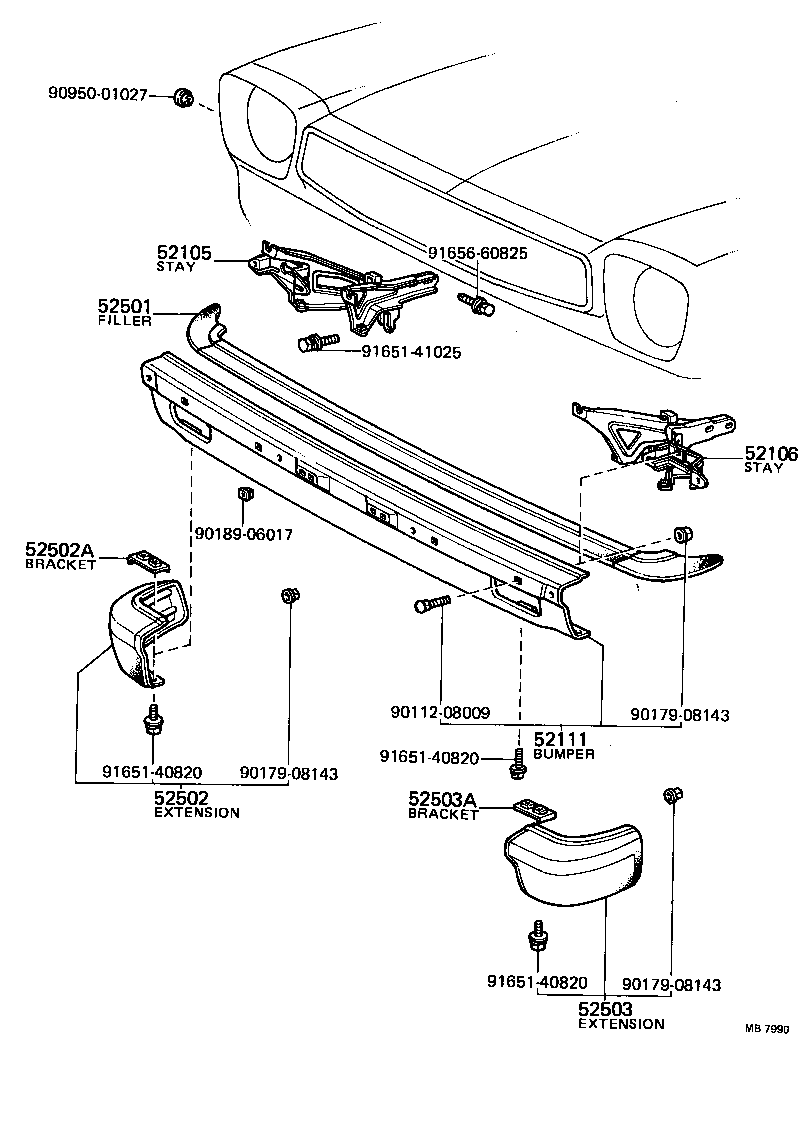 52011-12010 STAY SUB-ASSY, FRONT BUMPER, RH product image