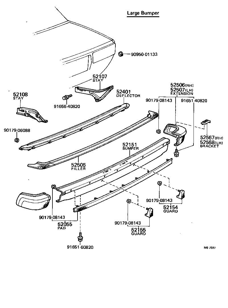 52016-13020 STAY SUB-ASSY, REAR BUMPER, LH product image