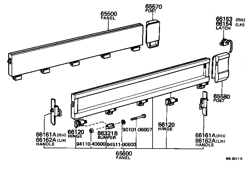 65641-92702 STRIP, SIDE GATE HINGE, INSIDE product image