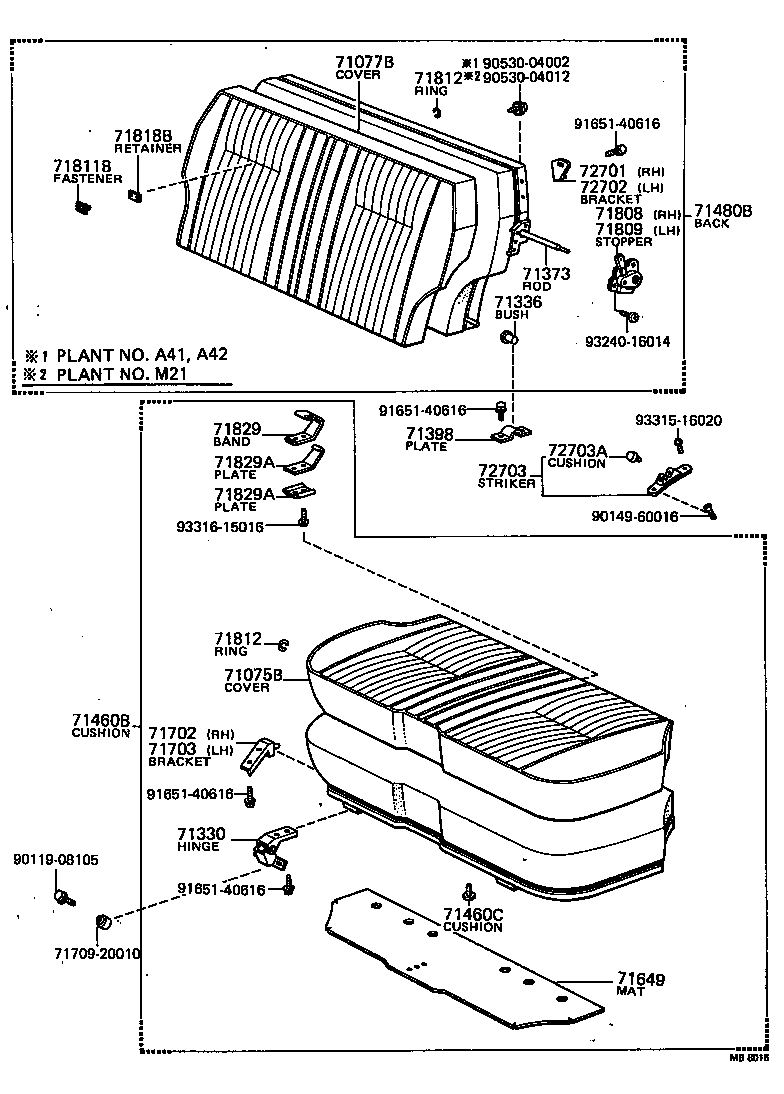 72602-21010 STOPPER SUB-ASSY, REAR SEAT BACK, RH product image
