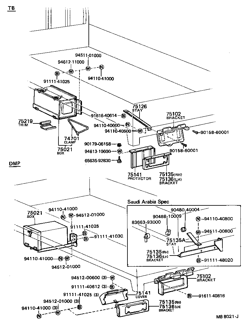 74702-92605 BAND, TOOL BOX HOLDER product image