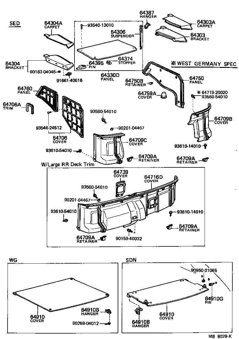 64306-10020 SUSPENDER SUB-ASSY, PACKAGE TRAY TRIM product image