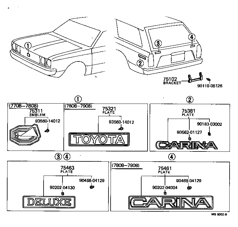 75121-15010 BRACKET SUB-ASSY, REAR LICENSE PLATE product image