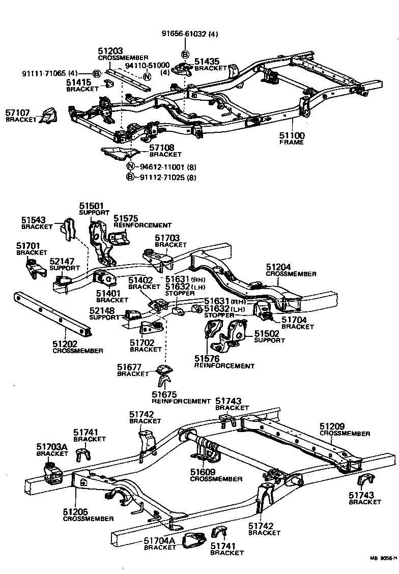 Toyota 51001-3D082 FRAME ASSY