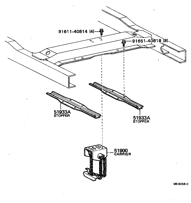 51900-35091 CARRIER ASSY, SPARE WHEEL product image